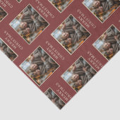 Merry Christmas Red Photo Holiday Seidenpapier (Detail)