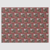 Merry Christmas Red Photo Holiday Seidenpapier (Vorderseite)