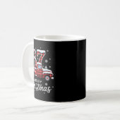 Merry Christmas Red Plaid Truck Buffalo Family 67 Kaffeetasse (Vorderseite Links)