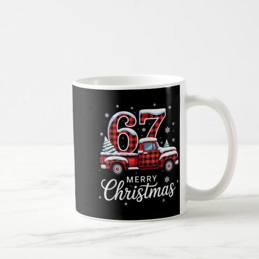 Merry Christmas Red Plaid Truck Buffalo Family 67 Kaffeetasse (Rechts)