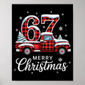 Merry Christmas Red Plaid Truck Buffalo Family 67 Poster (Vorne)