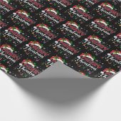 Merry Christmas Red Santa Hat Reindeer Xmas Family Geschenkpapier (Ecke)