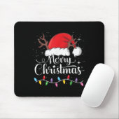 Merry Christmas Red Santa Hat Reindeer Xmas Family Mousepad (Mit Mouse)