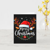 Merry Christmas Red Santa Hat Reindeer Xmas Matchi Karte (Gelbe Blume)