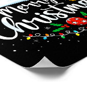 Merry Christmas Red Santa Hat Reindeer Xmas Matchi Poster (Ecke)