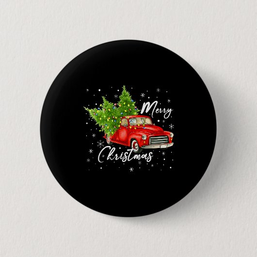 Merry Christmas Red Truck Family Matching Christma Button (Vorderseite)