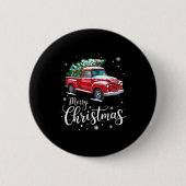 Merry Christmas Red Truck Family Matching Christma Button (Vorderseite)
