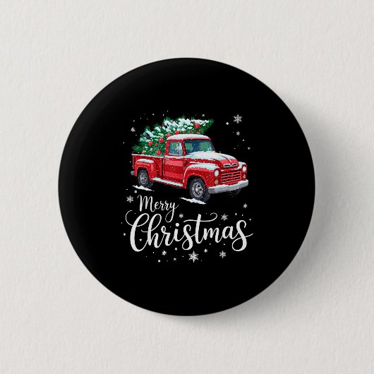 Merry Christmas Red Truck Family Matching Christma Button (Vorderseite)