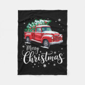 Merry Christmas Red Truck Family Matching Christma Fleecedecke (Vorderseite)
