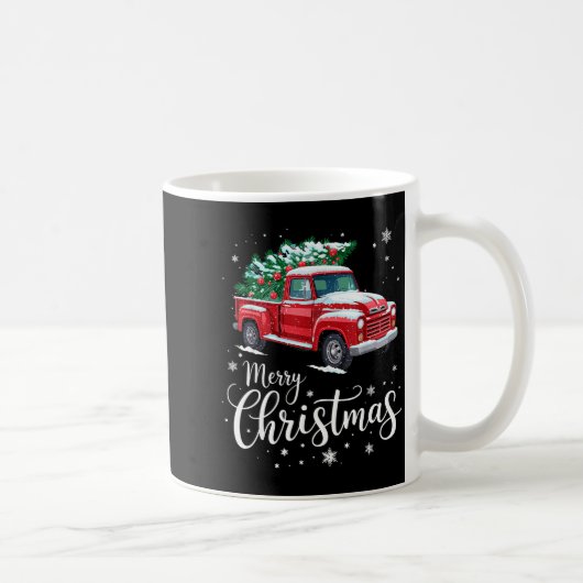 Merry Christmas Red Truck Family Matching Christma Kaffeetasse (Rechts)