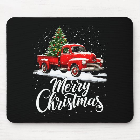 Merry Christmas Red Truck Family Matching Christma Mousepad (Vorne)