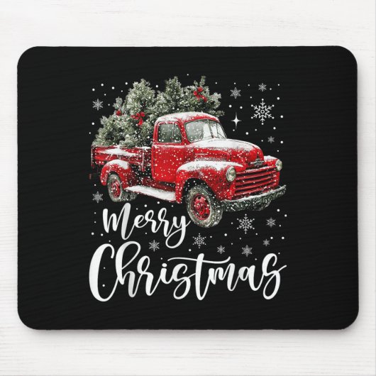 Merry Christmas Red Truck Family Matching Christma Mousepad (Vorne)