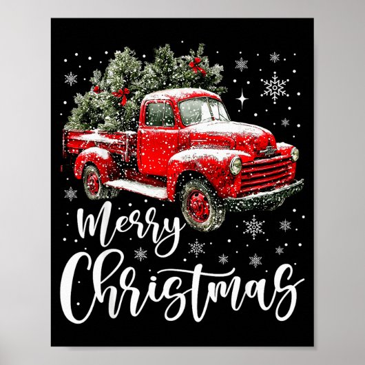 Merry Christmas Red Truck Family Matching Christma Poster (Vorne)