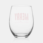 Merry Christmas Red Typography Weinglas Ohne Stiel (Rückseite)