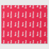 Merry Christmas Red White Stripes Classic Geschenkpapier (Flach)