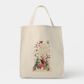 Merry Christmas Reindeer Canvas Tote Bag  Tragetasche (Rückseite)