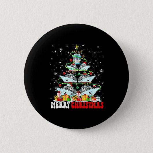Merry Christmas Reindeer Elf Santa Cruise Ships Xm Button (Vorderseite)