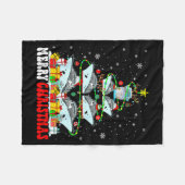 Merry Christmas Reindeer Elf Santa Cruise Ships Xm Fleecedecke (Vorderseite (Horizontal))