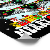 Merry Christmas Reindeer Elf Santa Cruise Ships Xm Poster (Ecke)