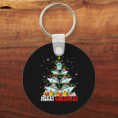 Merry Christmas Reindeer Elf Santa Cruise Ships Xm Schlüsselanhänger (Vorderseite)