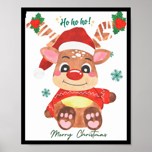 Merry Christmas Reindeer Festive Fun Toddler Poster (Vorne)
