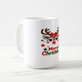 Merry Christmas – Reindeer Lights & Cheer Kaffeetasse (Vorderseite Links)