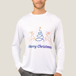 Merry Christmas Reindeer Long Sleeve Tri-Blend Shi Tri-Blend Shirt