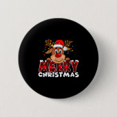 Merry Christmas Reindeer Men Women Family Matching Button (Vorderseite)