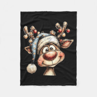 Merry Christmas Reindeer Men Women Family Matching Fleecedecke