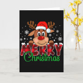 Merry Christmas Reindeer Men Women Family Matching Karte (Gelbe Blume)