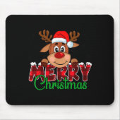 Merry Christmas Reindeer Men Women Family Matching Mousepad (Vorne)