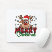 Merry Christmas Reindeer Men Women Family Matching Mousepad (Mit Mouse)