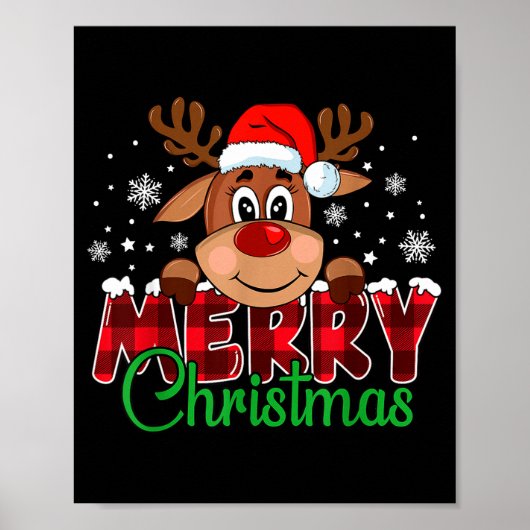 Merry Christmas Reindeer Men Women Family Matching Poster (Vorne)