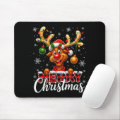 Merry Christmas Reindeer Plaid Pajamas Xmas Shirts Mousepad (Mit Mouse)