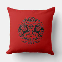 Merry Christmas Reindeer, Red Black