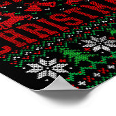 Merry Christmas Reindeer Snowflake Ugly Christmas Poster (Ecke)