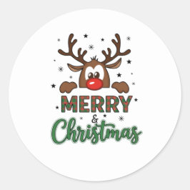 Merry Christmas Reindeer Sticker