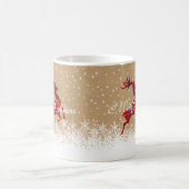 Merry Christmas Reindeer Tartan Red/Kraft ID590 Kaffeetasse (Mittel)