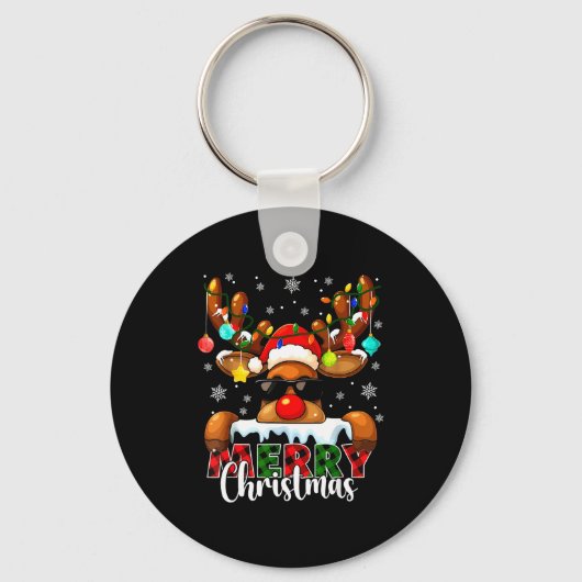 Merry Christmas Reindeer Xmas Family Matching Men  Schlüsselanhänger (Vorderseite)