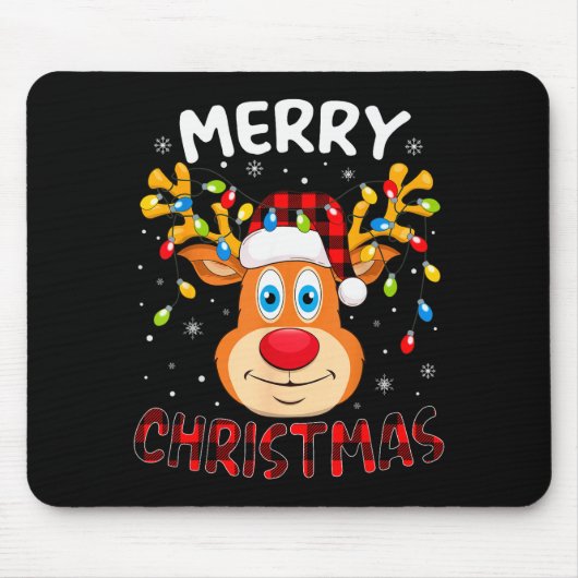 Merry Christmas Reindeer Xmas Family Men Women Kid Mousepad (Vorne)
