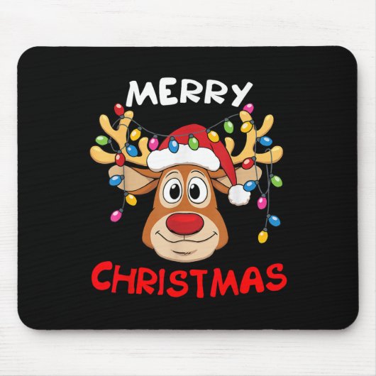 Merry Christmas Reindeer Xmas Family Men Women Mousepad (Vorne)