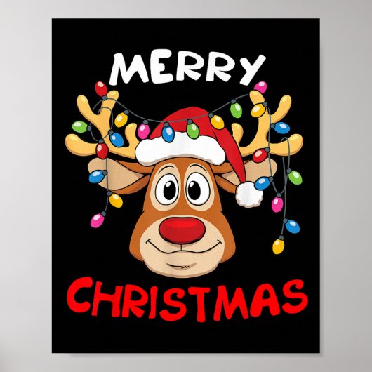 Merry Christmas Reindeer Xmas Family Men Women Poster (Vorne)