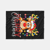 Merry Christmas Reindeer Xmas Family Pajamas Buffa Fleecedecke (Vorderseite (Horizontal))