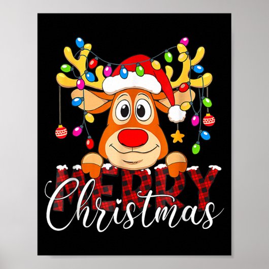 Merry Christmas Reindeer Xmas Family Pajamas Buffa Poster (Vorne)