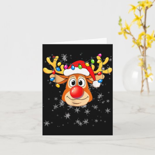 Merry Christmas Reindeer Xmas Santa Claus Men Wome Karte (Gelbe Blume)