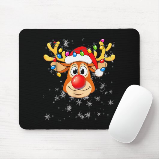 Merry Christmas Reindeer Xmas Santa Claus Men Wome Mousepad (Mit Mouse)