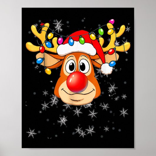 Merry Christmas Reindeer Xmas Santa Claus Men Wome Poster (Vorne)