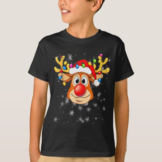 Merry Christmas Reindeer Xmas Santa Claus Men Wome T-Shirt (Vorderseite)