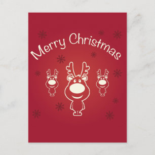 Merry Christmas Reindeers Feiertagspostkarte