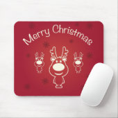 Merry Christmas Reindeers Mousepad (Mit Mouse)